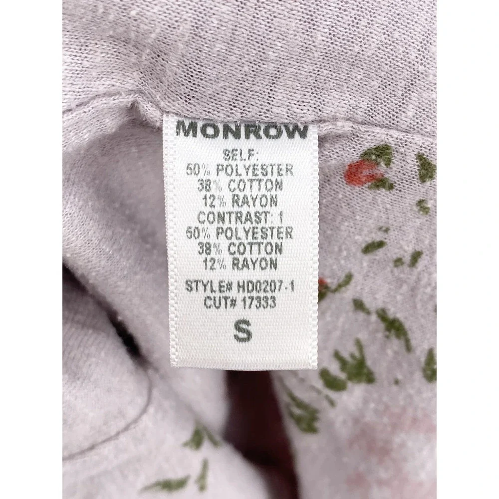 Monrow S Grey Floral Maternity Sheath Short Sleeve Midi Tube Bodycon Cotton $165 - Picture 7 of 7